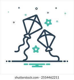 Vector colorful mix icon for kite