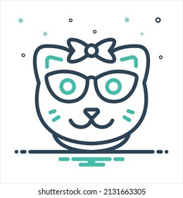 Vector colorful mix icon for kitty