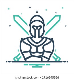 Vector colorful mix icon for knights