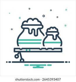 Icono de mezcla de colores de Vector para Krishna Janmashtami
