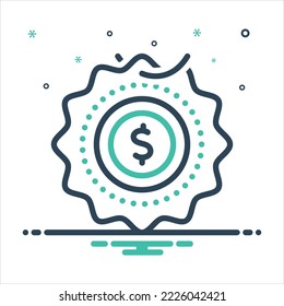 Vector colorful mix icon for labeled