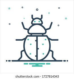 Vector colorful mix icon for ladybug