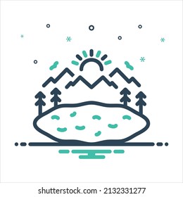 Vector colorful mix icon for lake