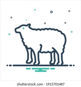 Vector colorful mix icon for lamb