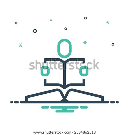Vector colorful mix icon for learning