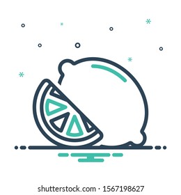 Vector colorful mix icon for lemon