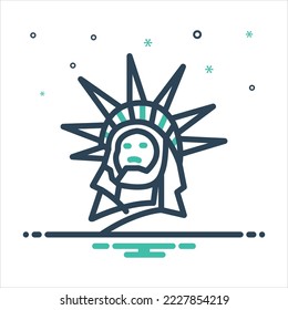 Vector colorful mix icon for liberty