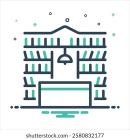 Vector colorful mix icon for library