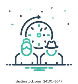 Vector colorful mix icon for lifetime