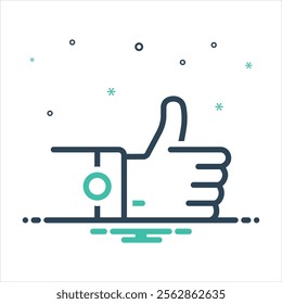 Vector colorful mix icon for like