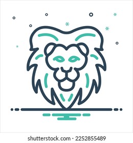 Icono de mezcla de colores vectorial para el león