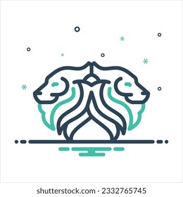 Vector colorful mix icon for lions