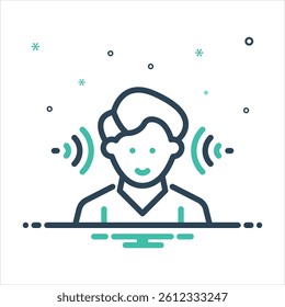 Vector colorful mix icon for listen