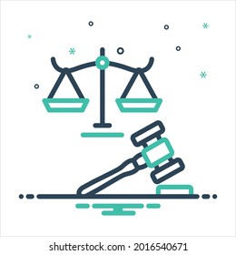 Vector colorful mix icon for litigation