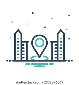 Vector colorful mix icon for location