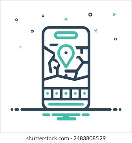 Vector colorful mix icon for location