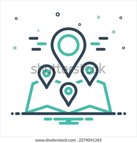 Vector colorful mix icon for locations