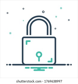 Vector colorful mix icon for lock