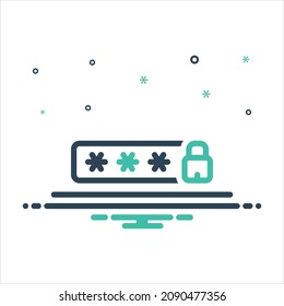 Vector colorful mix icon for locking