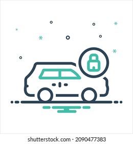 Vector colorful mix icon for locking