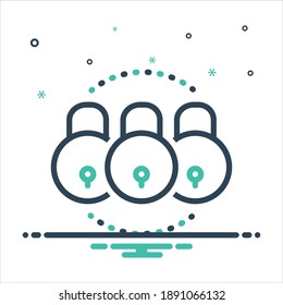 Vector colorful mix icon for locks