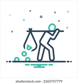 Icono de mezcla de colores vectoriales para perder