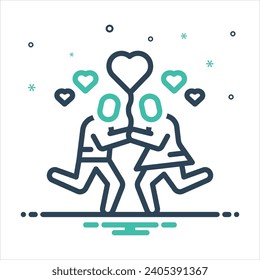 Vector colorful mix icon for love