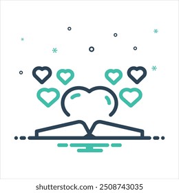 Vector colorful mix icon for love story