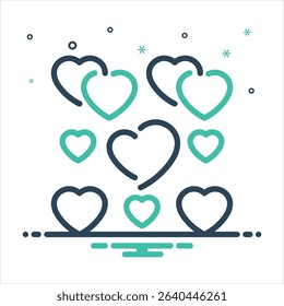 Vector colorful mix icon for love
