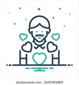 Vector colorful mix icon for i love dad