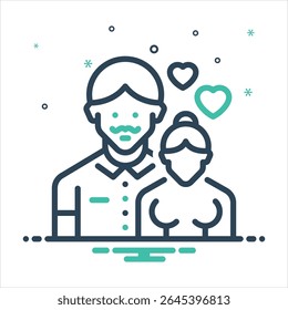 Vetor ícone de mistura colorida para o amor