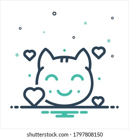 Vector colorful mix icon for lovely