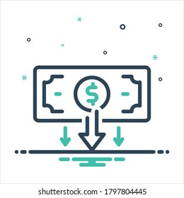 Icono de mezcla de color vectorial para baja