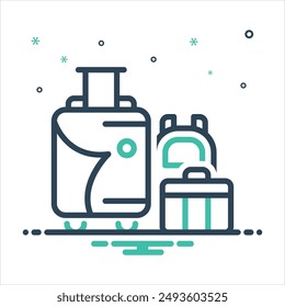 Vector colorful mix icon for luggage