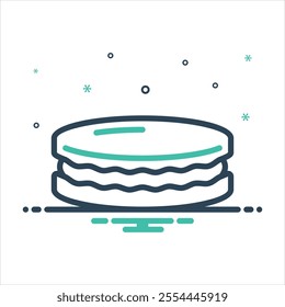 Vector colorful mix icon for macaron