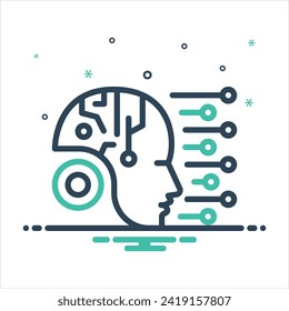 Vector colorful mix icon for machine learning