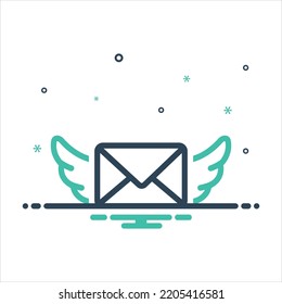 Vector colorful mix icon for mail