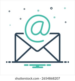 Ícone de mistura colorida vetorial para email