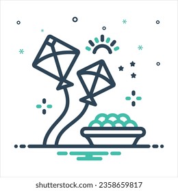 Vector colorful mix icon for makar sankranti