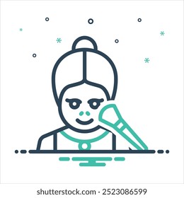 Vector colorful mix icon for makeup