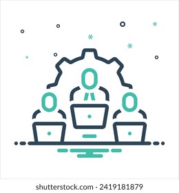 Vector colorful mix icon for management