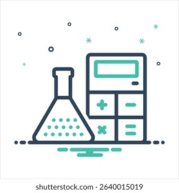 Vector colorful mix icon for mathematical chemistry