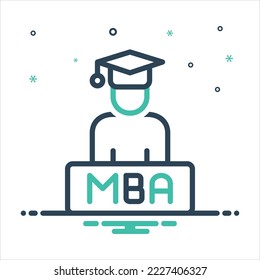 Vector colorful mix icon for mba