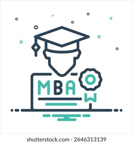 Ícone de mistura colorida vetorial para mba