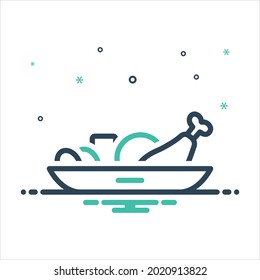 Vector colorful mix icon for meal