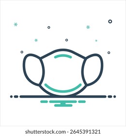 Vector colorful mix icon for medical mask