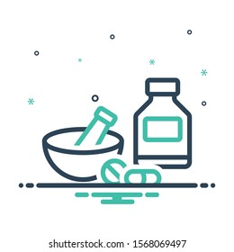 Vector colorful mix icon for medication