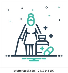 Vector colorful mix icon for medication