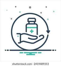 Vector colorful mix icon for medication