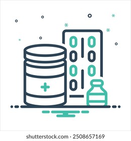 Vector colorful mix icon for medication